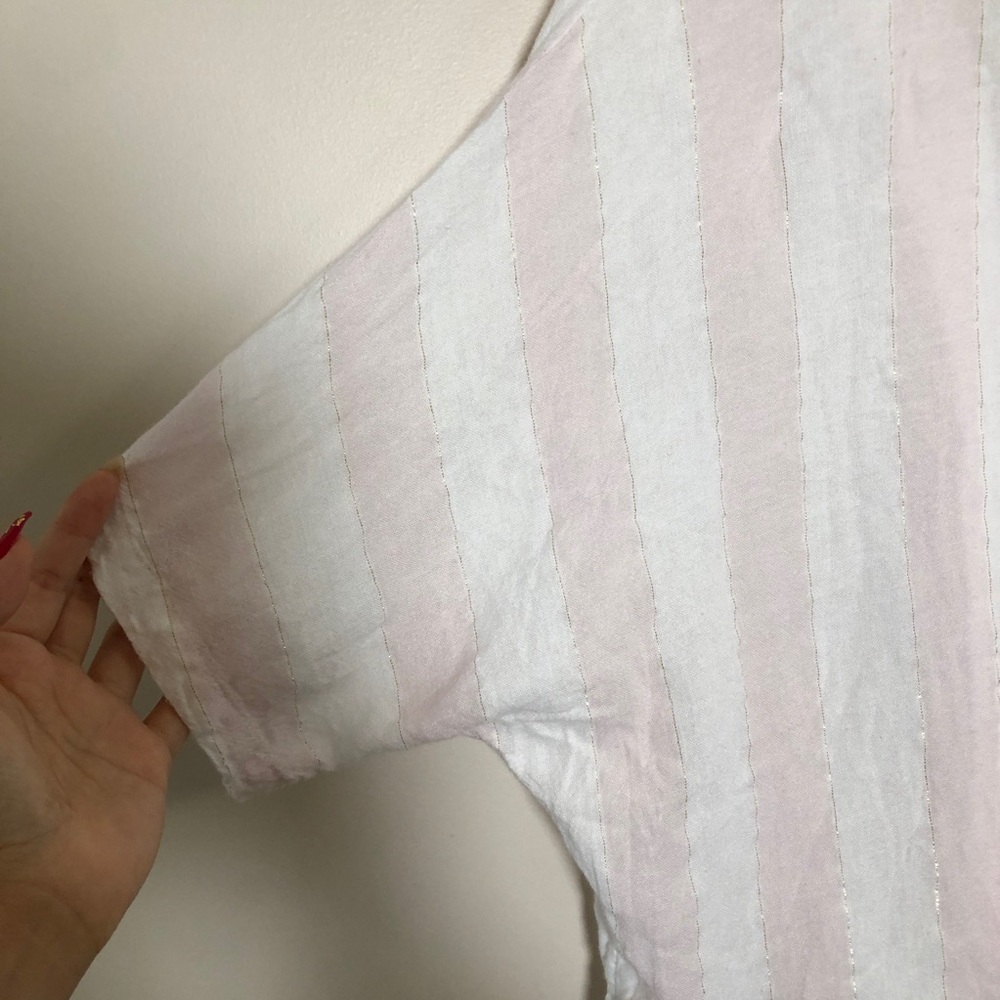 Rails Pink & White Striped Tie-Front Button Shirt - Picture 9 of 9